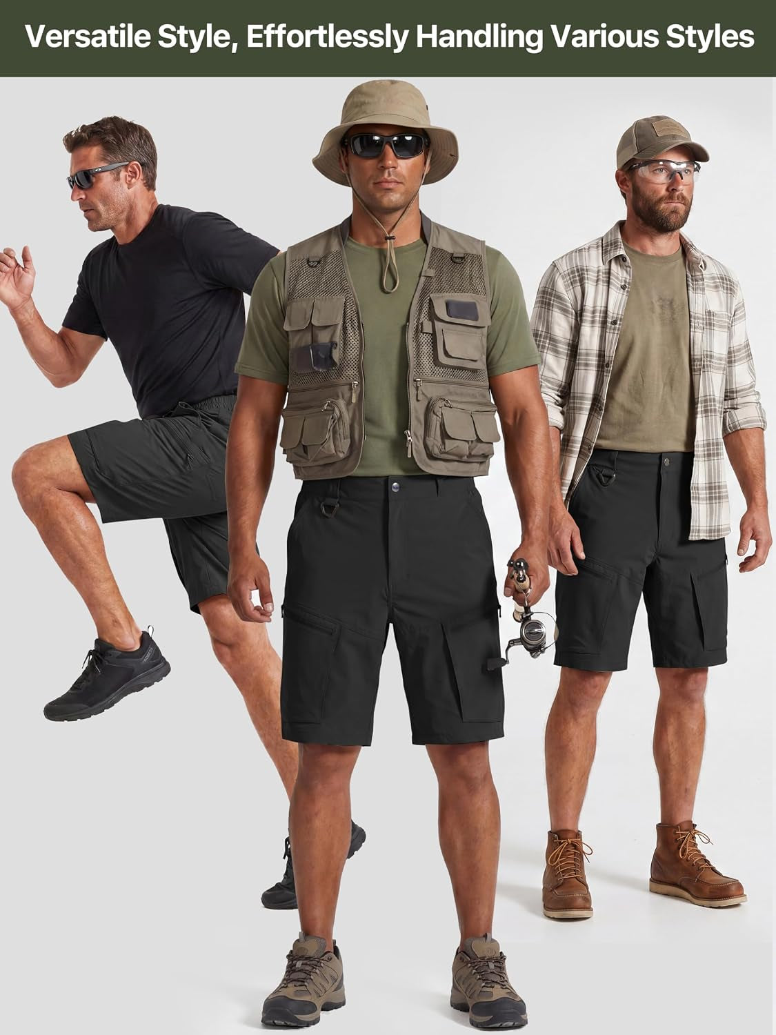 Men'S Hiking Cargo Shorts Quick Dry with 6 Pockets