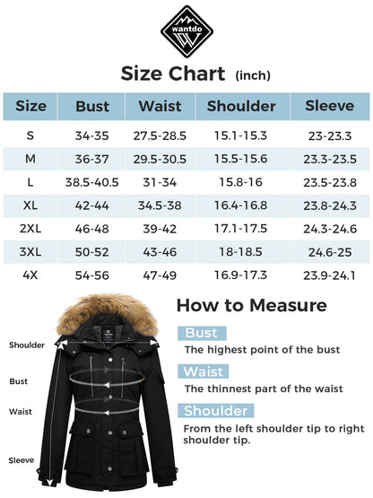 Women'S Recycled Winter Coat Thickened Winter Jacket Hooded Parka Jacket Black L
