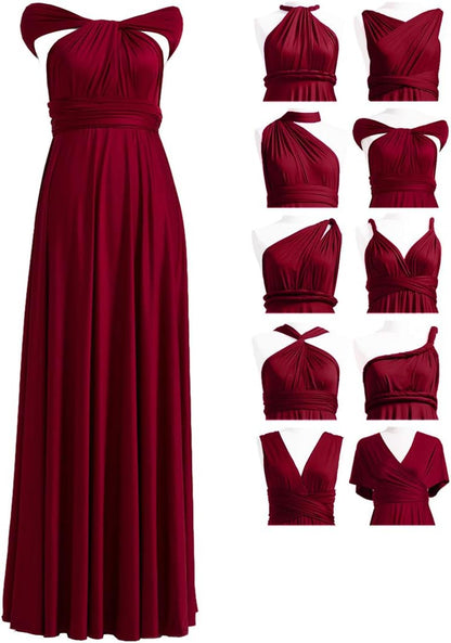 Maxi Infinity Dress for Bridesmaids, Convertible Multi-Way Wrap