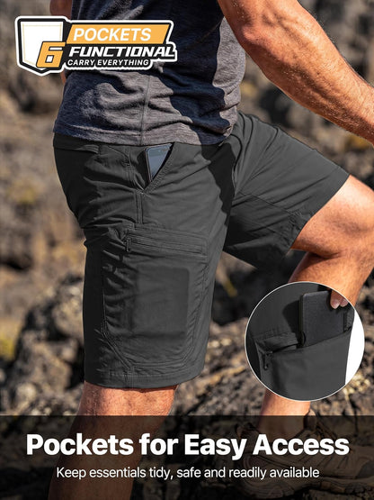 Men'S Hiking Cargo Shorts Quick Dry with 6 Pockets