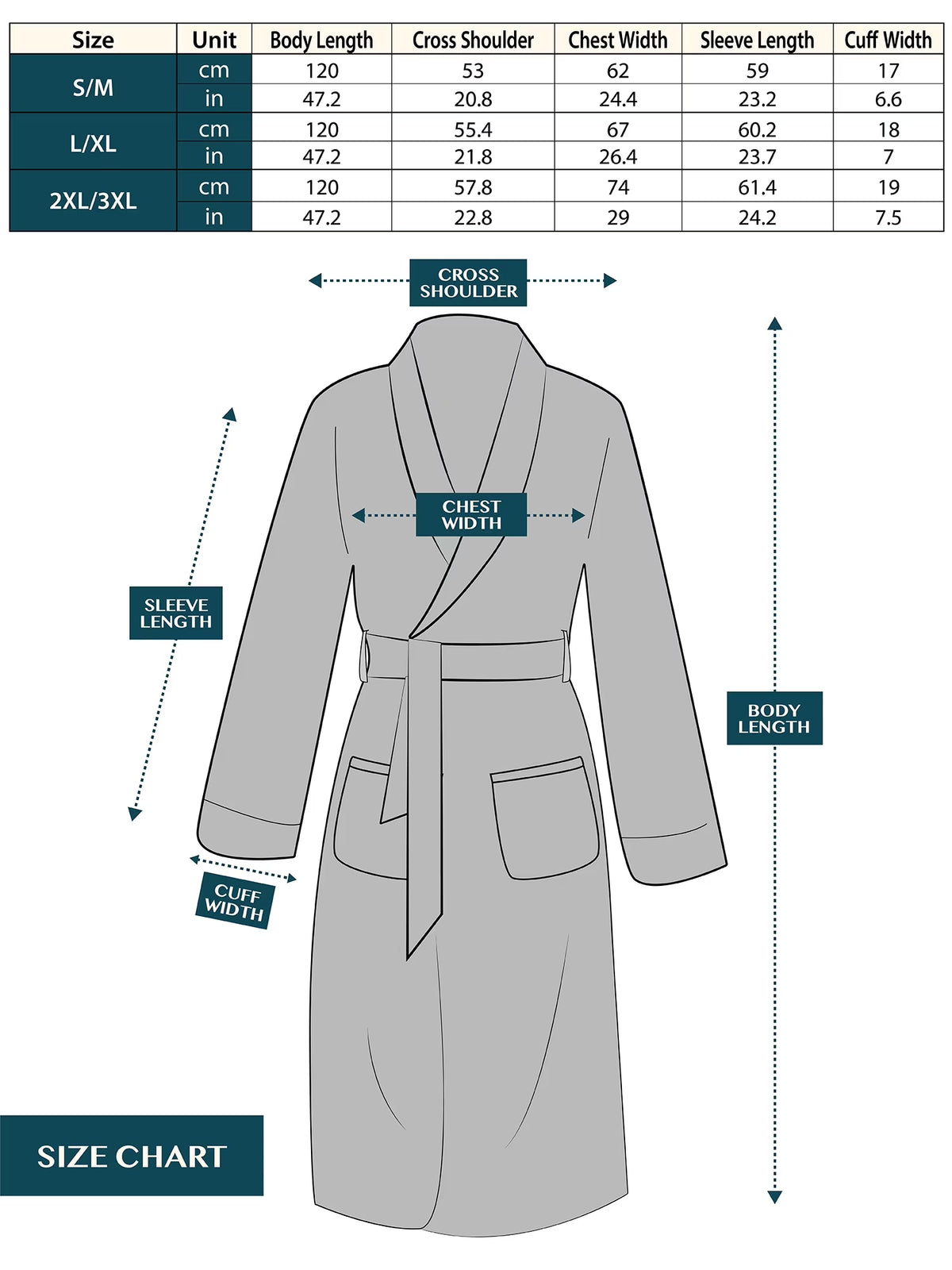 Womens Plush Fleece Robe, Soft Cozy Long Bathrobe, Light Blue S/M